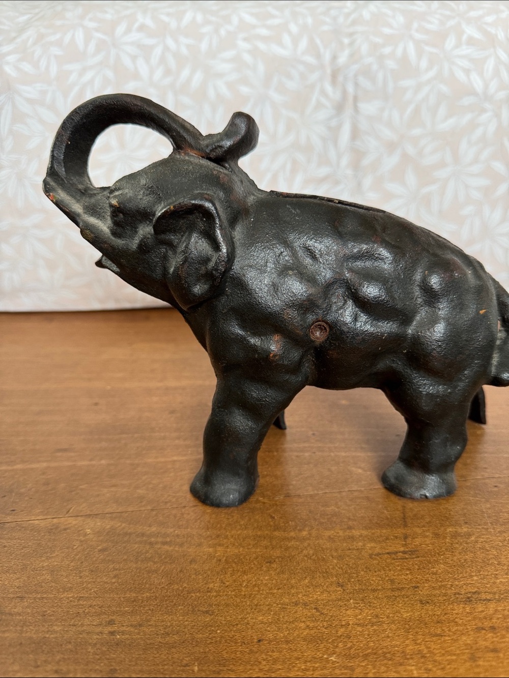 Cast Iron Black Elephant Figurine